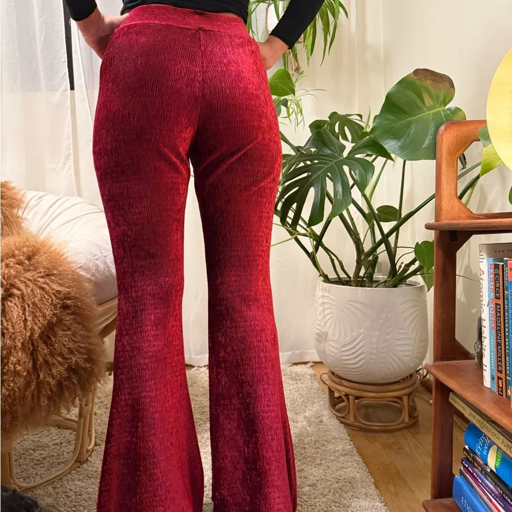 Free People Red Velvet Flare Pants - Picture 5 of 12